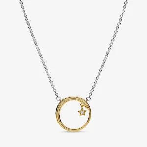 (изображение за) PANDORA Shine Колиета Пандора с висулки небесен Падаща звезда