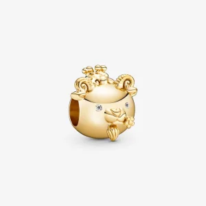 (изображение за) Талисман 14K златно покритие Блестяща зодиакална коза - 768583C0