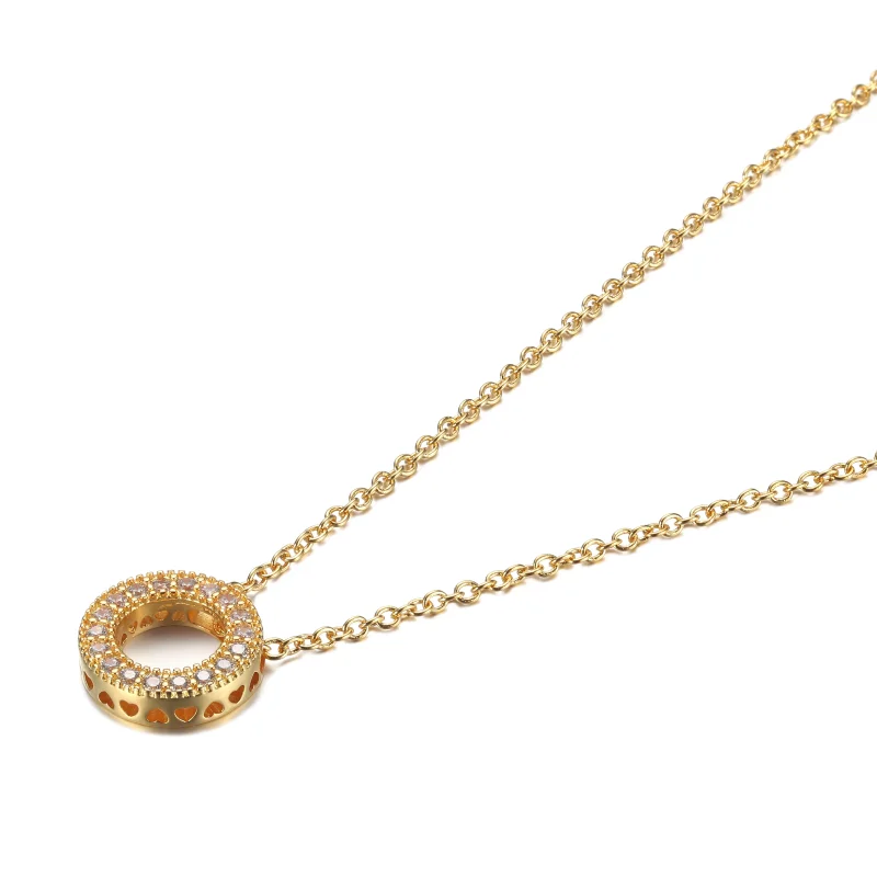 (изображение за) Колиета Пандора с висулки Пандора Лого Pavé Circle - 367436C01 - Преглед 2