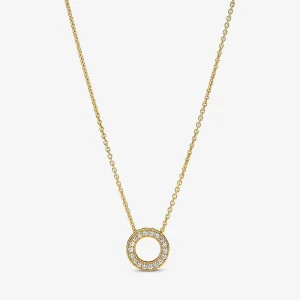 (изображение за) Колиета Пандора с висулки Пандора Лого Pavé Circle - 367436C01