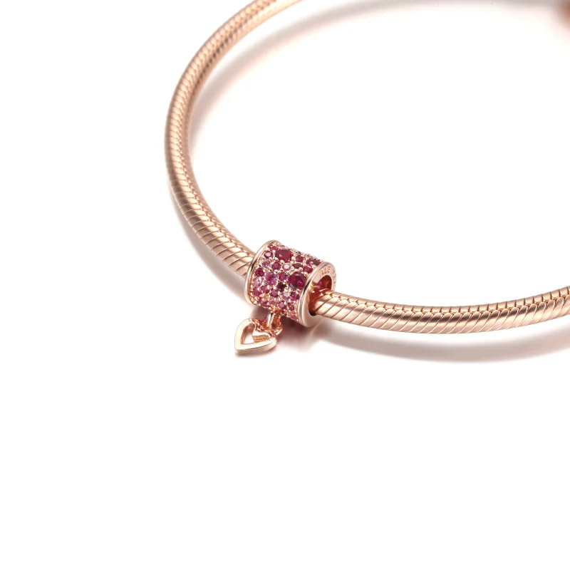 (изображение за) Талисман Пандора Pavé Freehand сърце барел - 789548C01 - Преглед 5