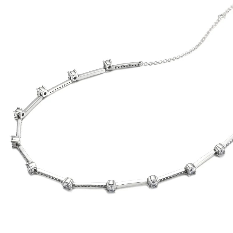 (изображение за) Колиета вериж Пандора Пенливи барове Pavé Collier - 390059C01 - Преглед 3