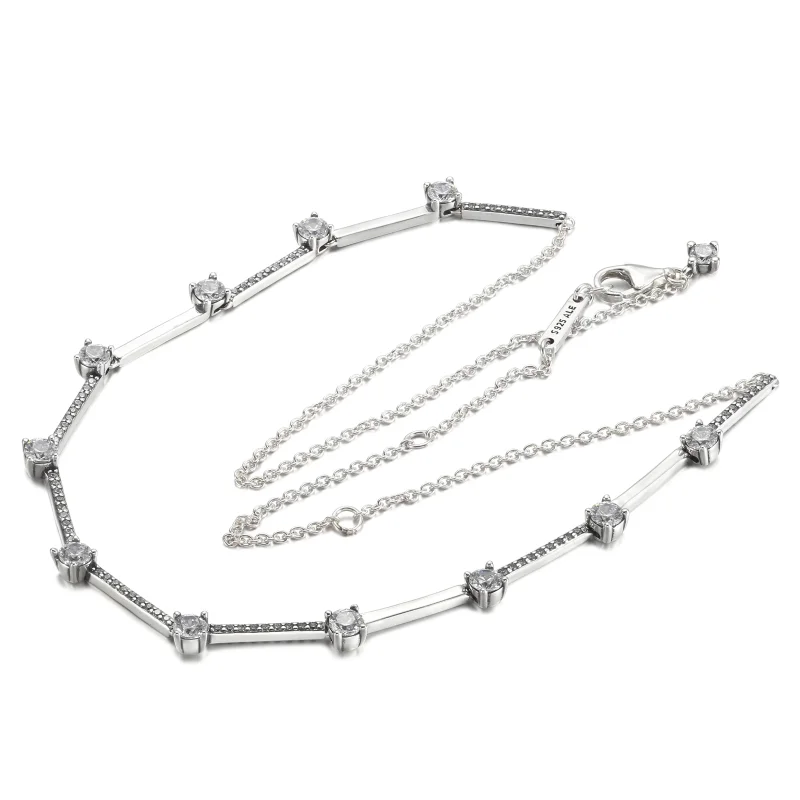(изображение за) Колиета вериж Пандора Пенливи барове Pavé Collier - 390059C01 - Преглед 6