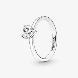 (изображение за) PANDORA Искрящ пръстен със сърце - 191165C01