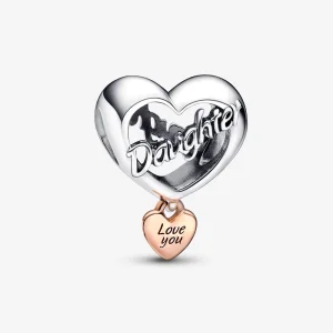 (изображение за) PANDORA Сърце с надпис "Обичам те, дъщерьо" - 782327C00