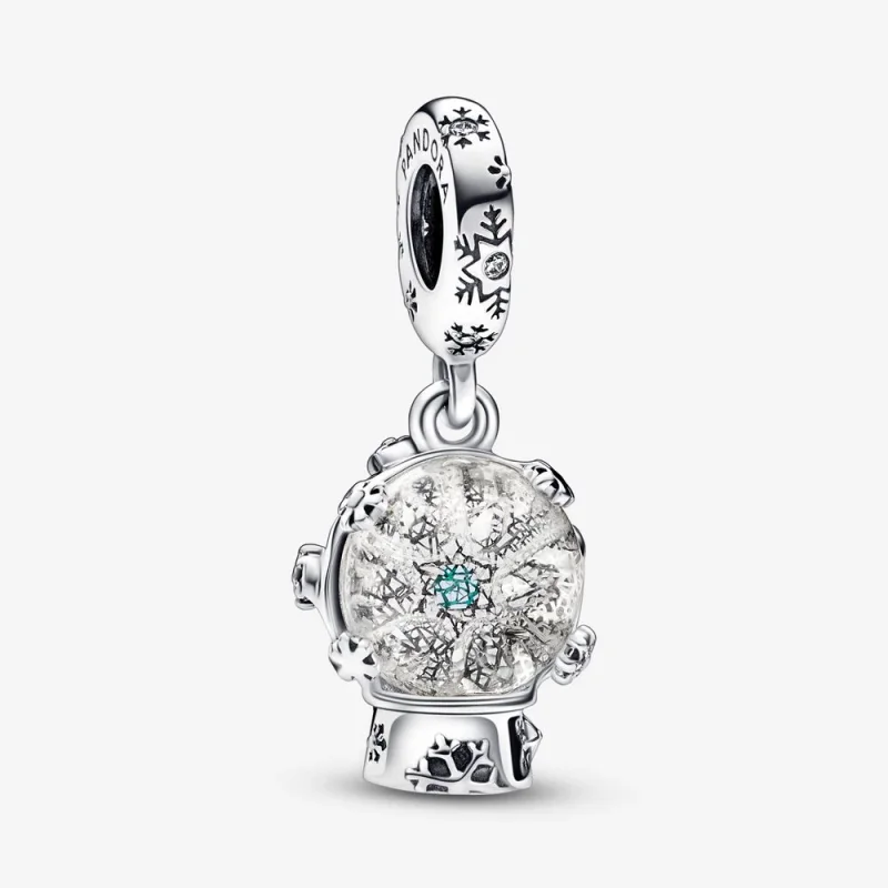 (изображение за) PANDORA Снежинка Снежна топка Обеци с висулка - 792369C01