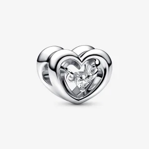 (изображение за) PANDORA Символ на любов със сърце и плаващ камък - 792493C01