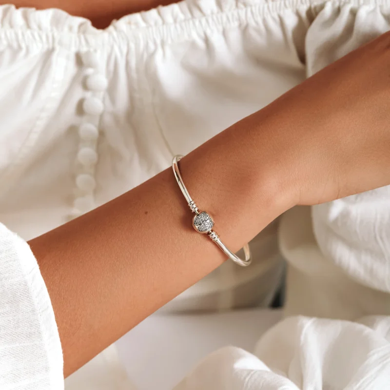 (изображение за) Пандора стил Сребърен Браслет - BSB084 - Преглед 9