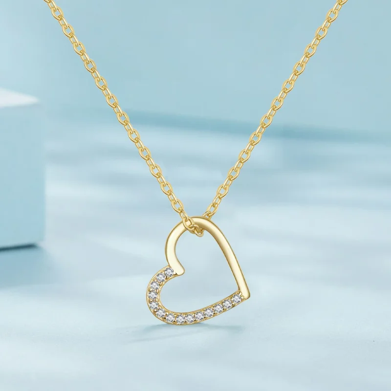 (изображение за) Pandora стил 14K Сърце Окачен Колие - SCN347-B - Преглед 2