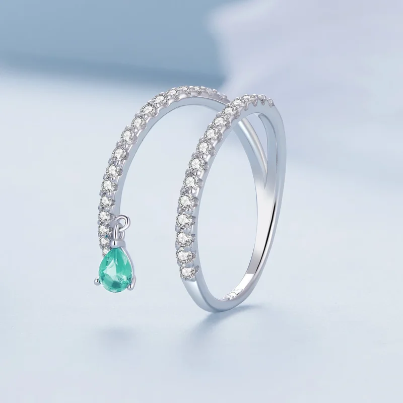 (изображение за) Pandora стил Пръстен с падащ елемент - BSR417 - Преглед 2