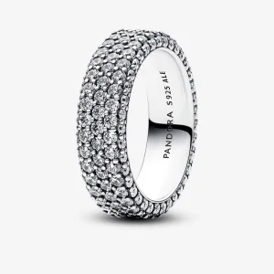 Пръстен Pandora Timeless Pavé с три реда - 192634C01 (изображение за) Пръстен Pandora Timeless Pavé с три реда - 192634C01