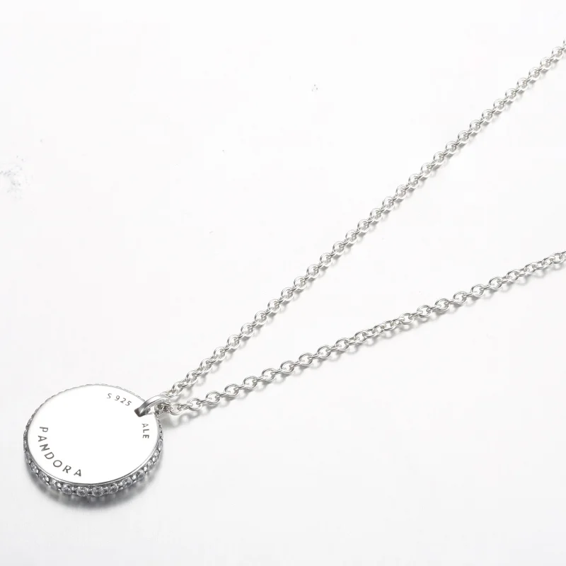 (изображение за) Колието Pandora Timeless Pavé с кръгъл пендант- 392632C01-45 - Преглед 3