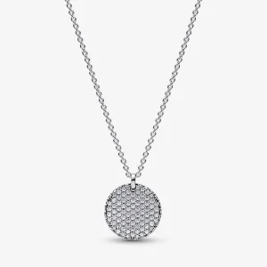 (изображение за) Колието Pandora Timeless Pavé с кръгъл пендант- 392632C01-45