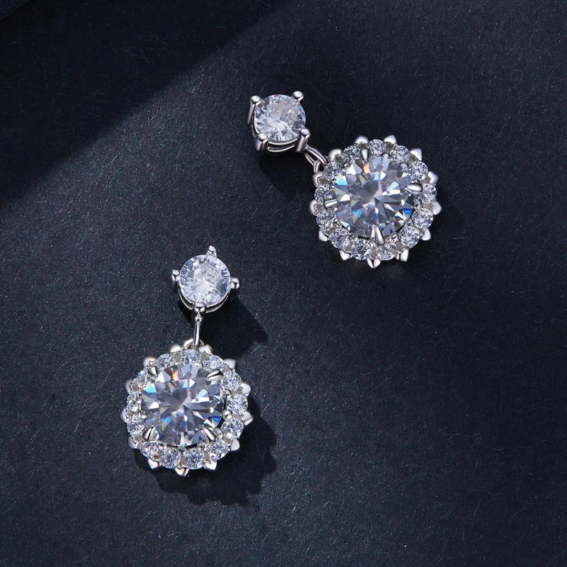 (изображение за) Pandora стил 1Ct Moissanite обици - MSE028 - Преглед 4