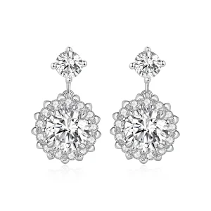 (изображение за) Pandora стил 1Ct Moissanite обици - MSE028