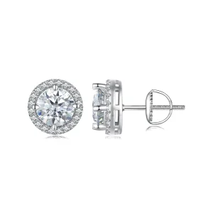 (изображение за) Pandora стил 1Ct Moissanite обици (Два сертификата) - MSE039