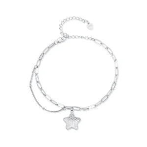 (изображение за) Pandora стил Бляскава Висулка Верижка Гривна - BSB137