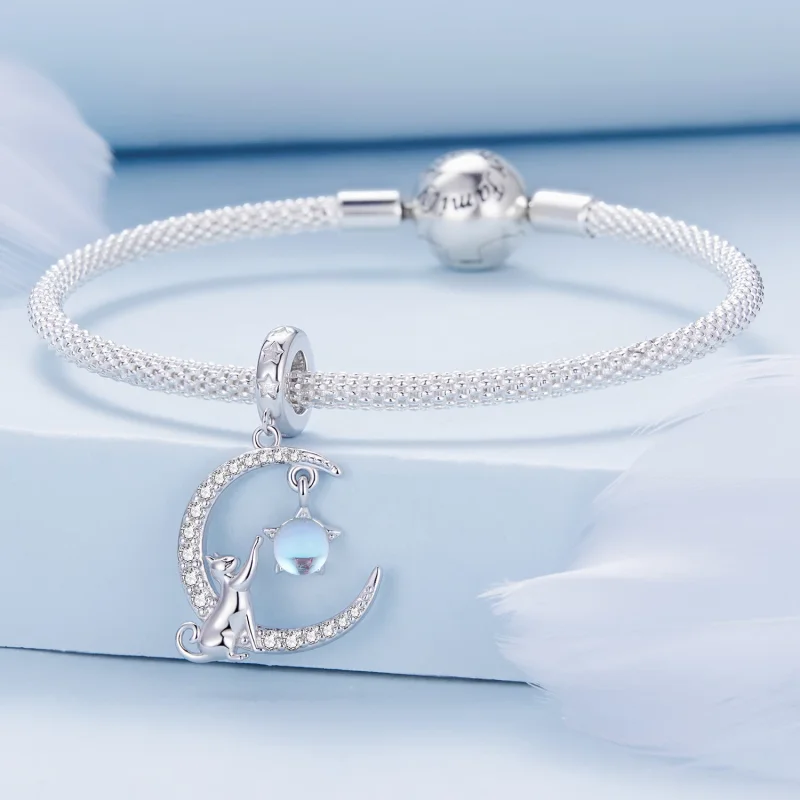 (изображение за) Pandora Стил Месечна Котка Подвеска - BSC810 - Преглед 3