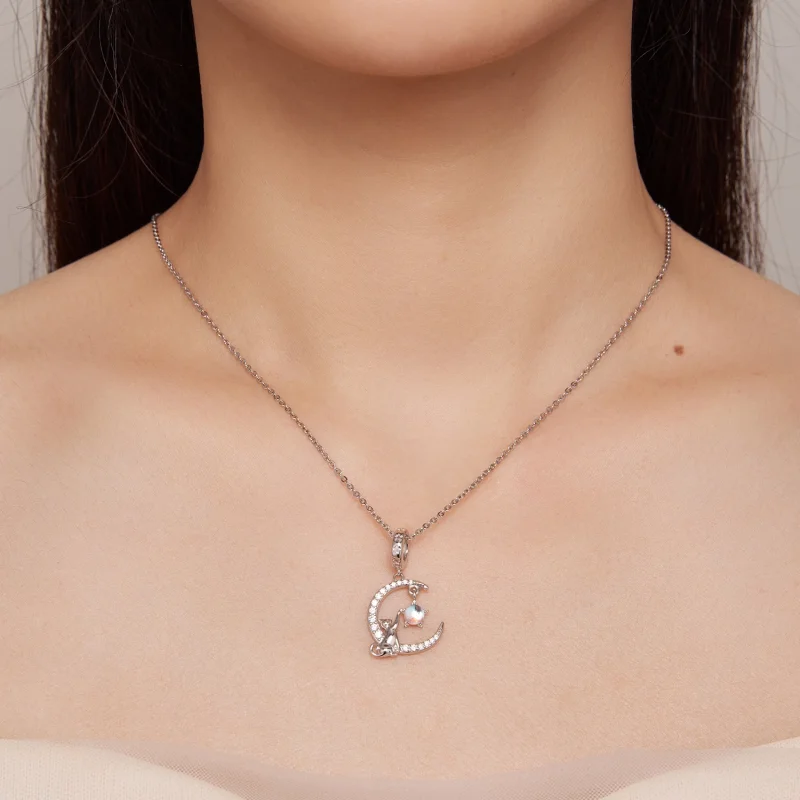 (изображение за) Pandora Стил Месечна Котка Подвеска - BSC810 - Преглед 6