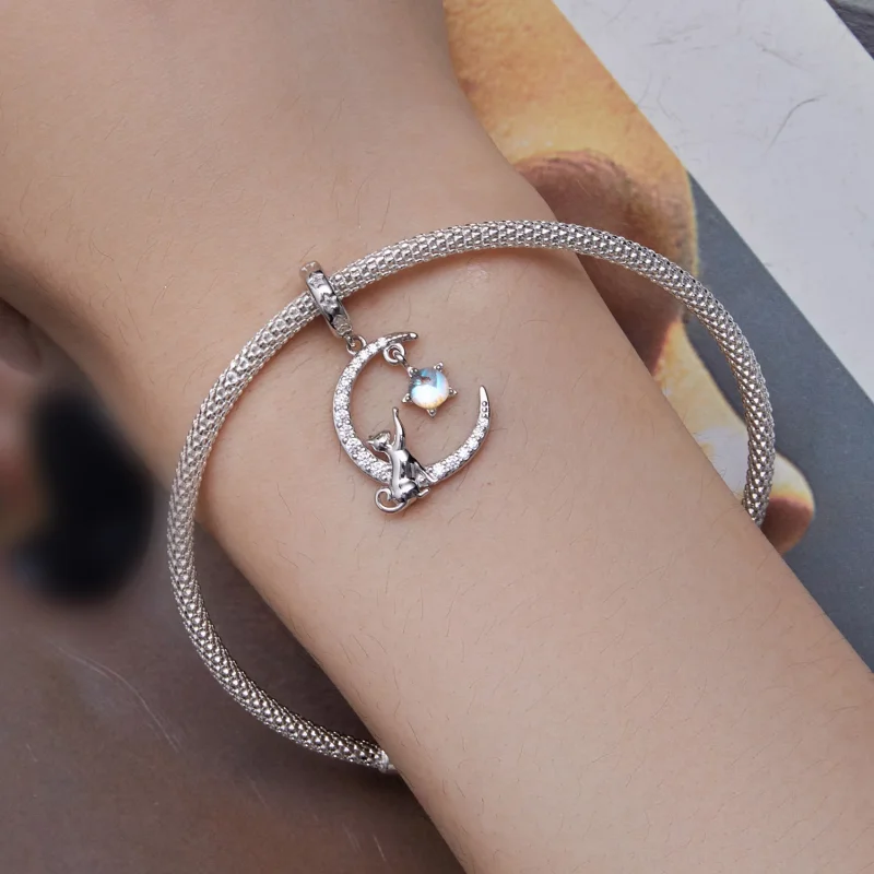 (изображение за) Pandora Стил Месечна Котка Подвеска - BSC810 - Преглед 8