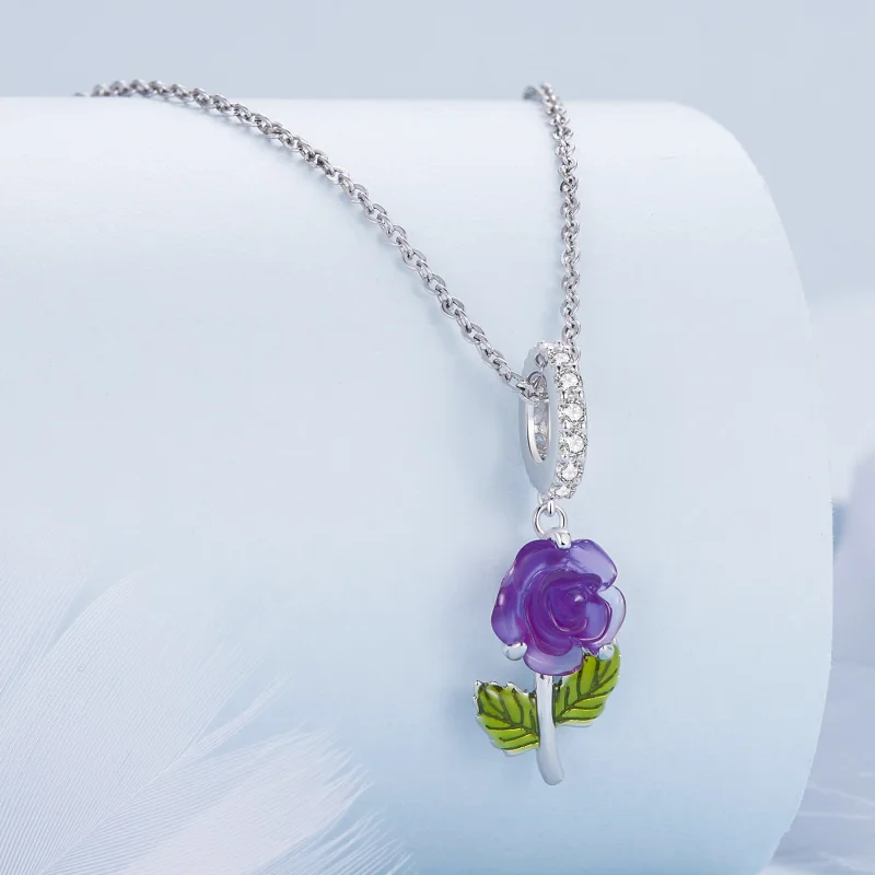 (изображение за) Pandora стил Кристална роза с висулка - BSC824-VT - Преглед 2