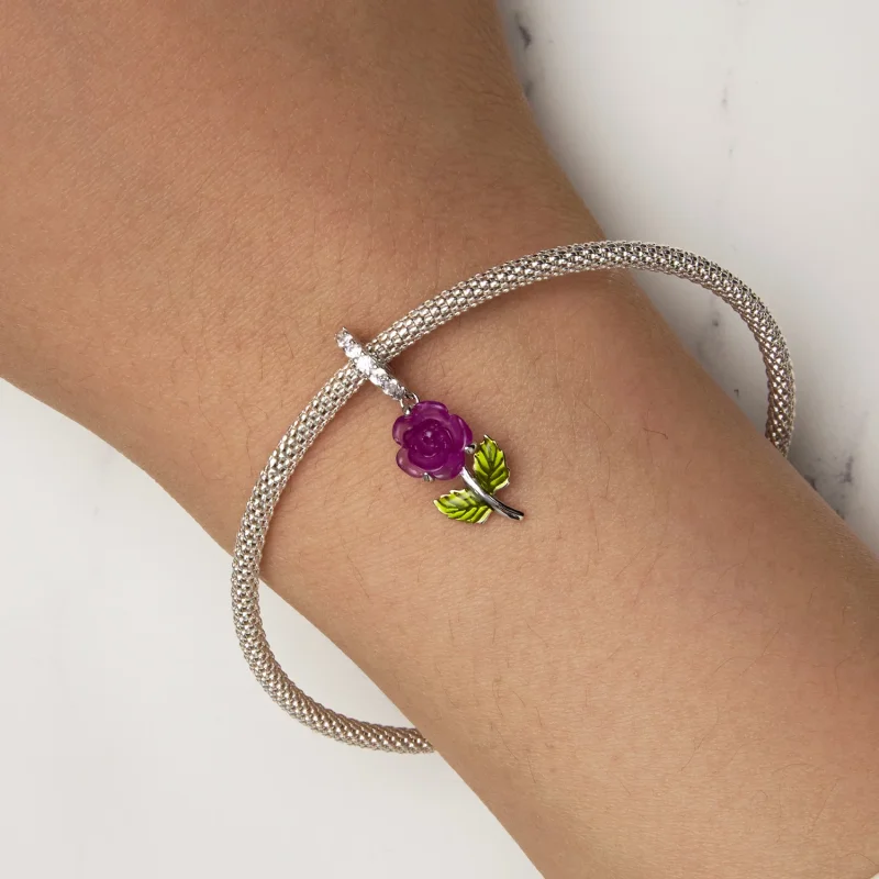 (изображение за) Pandora стил Кристална роза с висулка - BSC824-VT - Преглед 6
