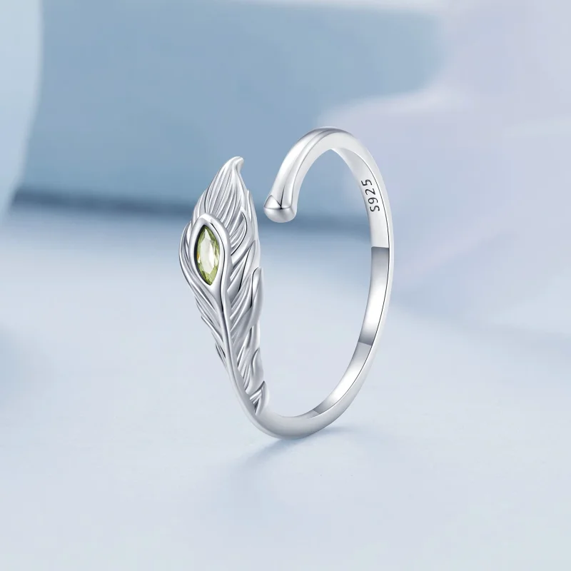 (изображение за) Pandora Стил Отворено Пръстен с Пера на Паун - BSR424 - Преглед 2