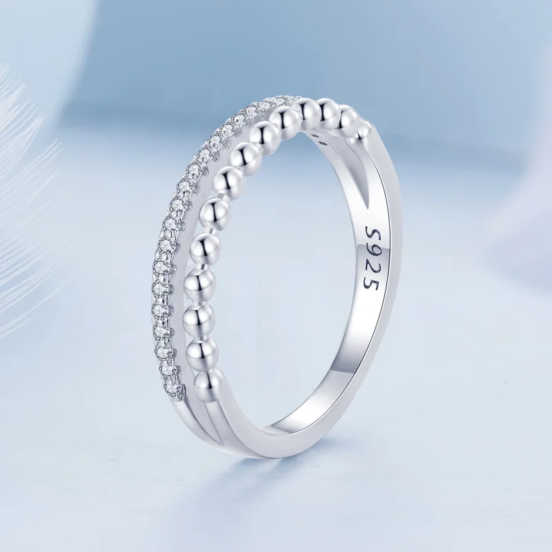 (изображение за) Pandora стил Двоен Слой Пръстен - BSR463 - Преглед 2