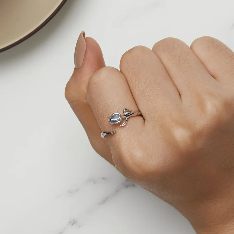 (изображение за) Pandora стил Лале Отворено Пръстенче - BSR465-E - Преглед 6