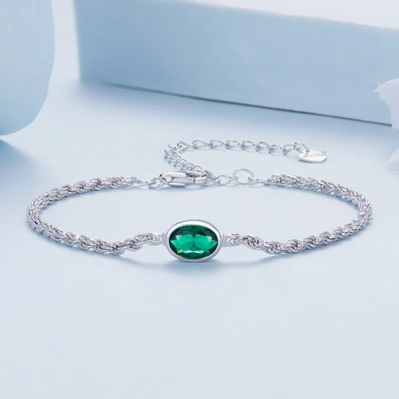 (изображение за) Pandora Стил Лека Луксозна Зелена Циркония Chopard Гривна - BSB1 - Преглед 2
