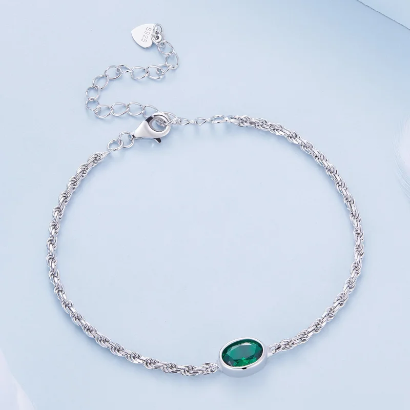 (изображение за) Pandora Стил Лека Луксозна Зелена Циркония Chopard Гривна - BSB1 - Преглед 3