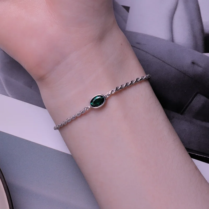 (изображение за) Pandora Стил Лека Луксозна Зелена Циркония Chopard Гривна - BSB1 - Преглед 7