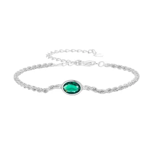 (изображение за) Pandora Стил Лека Луксозна Зелена Циркония Chopard Гривна - BSB1