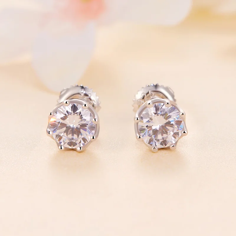 (изображение за) Pandora стил Изящни Moissanite Стикери Обици (Два Сертификата) - - Преглед 2