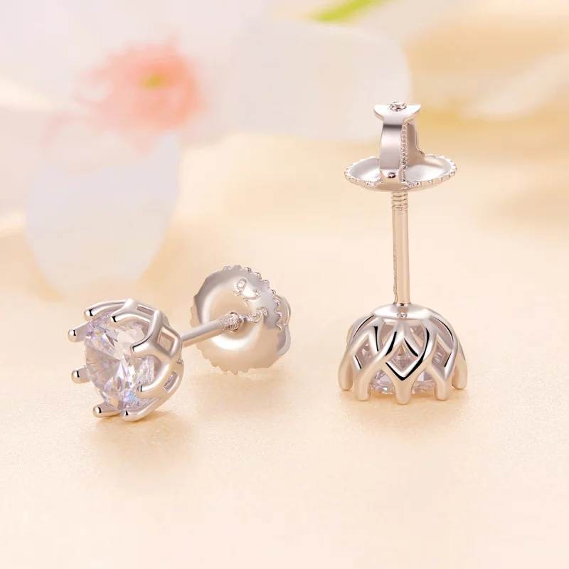 (изображение за) Pandora стил Изящни Moissanite Стикери Обици (Два Сертификата) - - Преглед 3