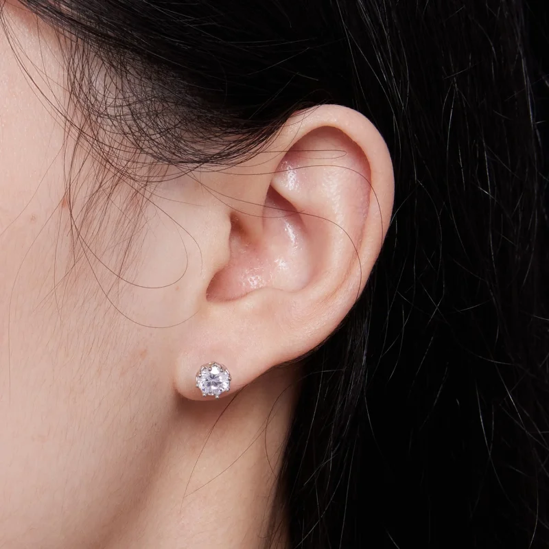 (изображение за) Pandora стил Изящни Moissanite Стикери Обици (Два Сертификата) - - Преглед 6