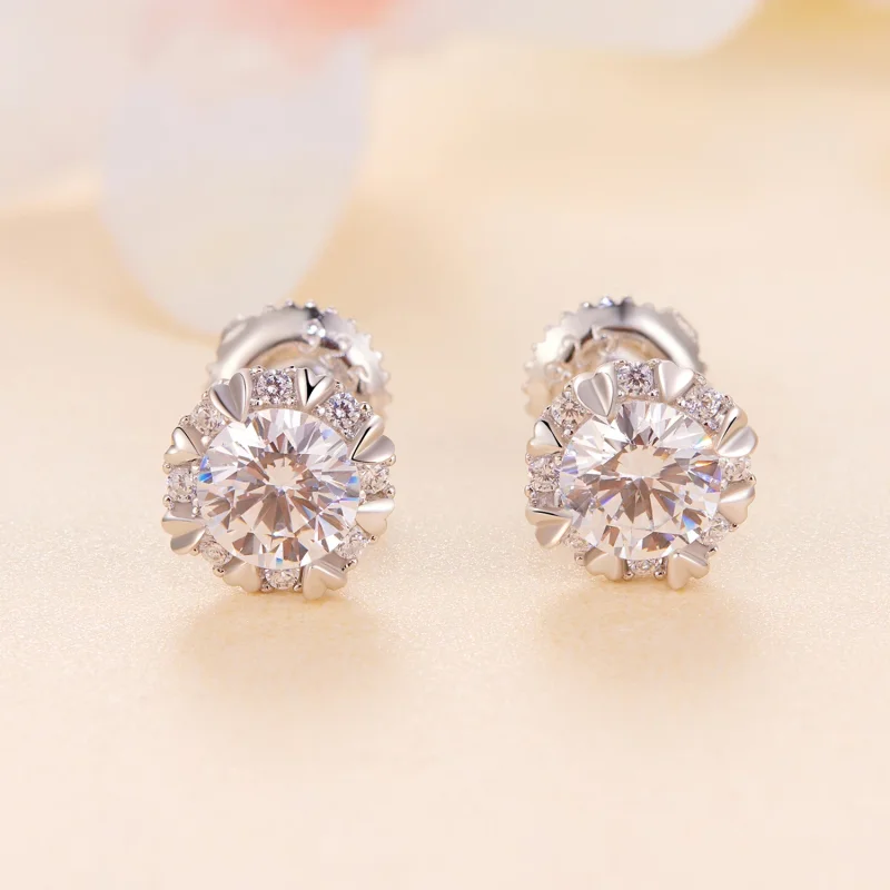 (изображение за) Pandora стил Изискани Moissanite Стикерни Обици (Две Сертификата - Преглед 2