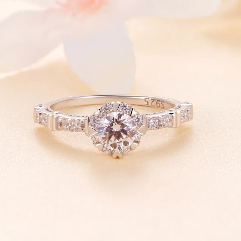 (изображение за) Pandora стил Изискан Moissanite пръстен - MSR023 - Преглед 3