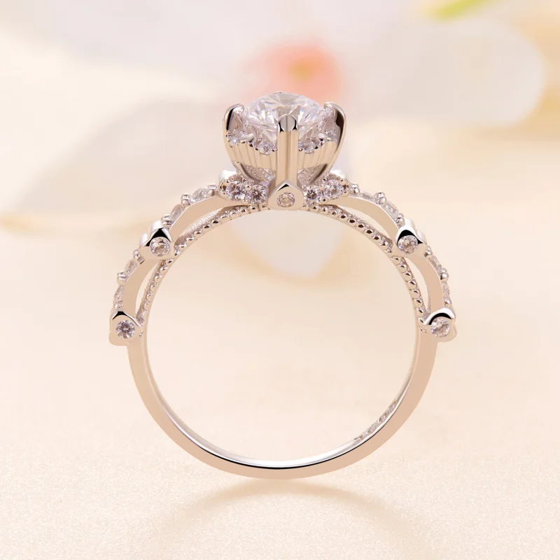 (изображение за) Pandora стил Изискан Moissanite пръстен - MSR023 - Преглед 4