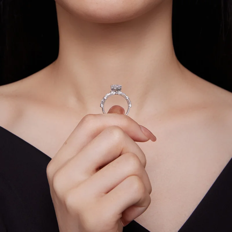 (изображение за) Pandora стил Изискан Moissanite пръстен - MSR023 - Преглед 6