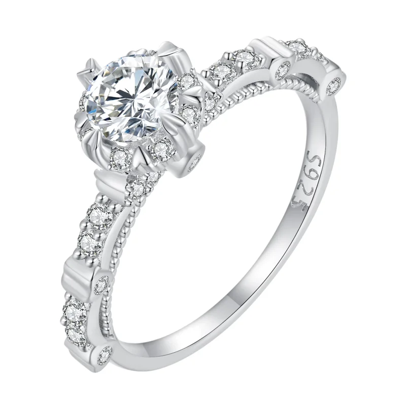 (изображение за) Pandora стил Изискан Moissanite пръстен - MSR023 - Преглед 8