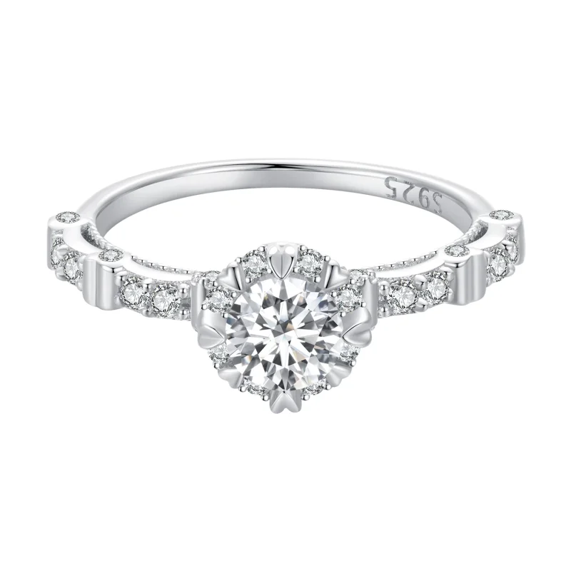 (изображение за) Pandora стил Изискан Moissanite пръстен - MSR023 - Преглед 9