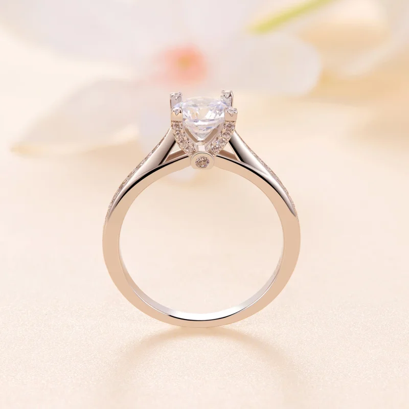 (изображение за) Pandora стил Изискан Moissanite Годежен пръстен - MSR026 - Преглед 4