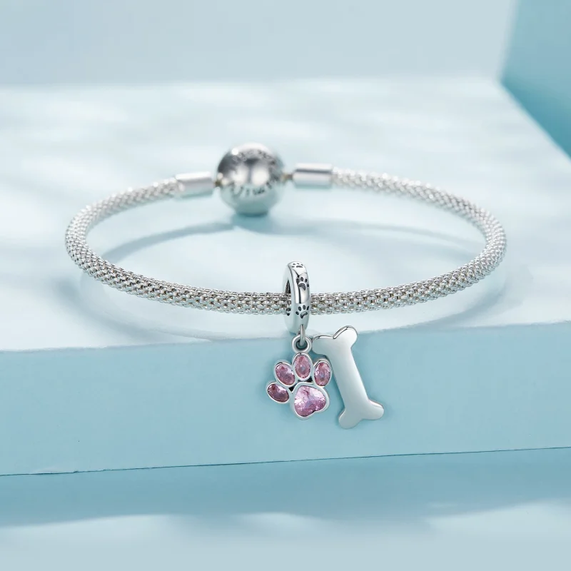 (изображение за) Pandora стил Розово кучешко лапиче Костенурка - SCC2127-PK - Преглед 3