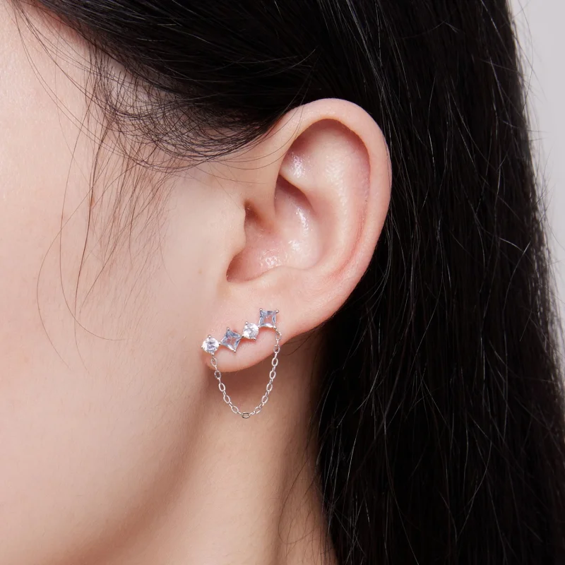 (изображение за) Pandora стил Изящни обици с камъни - SCE1585 - Преглед 6