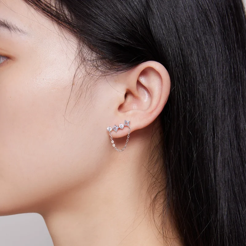 (изображение за) Pandora стил Изящни обици с камъни - SCE1585 - Преглед 7