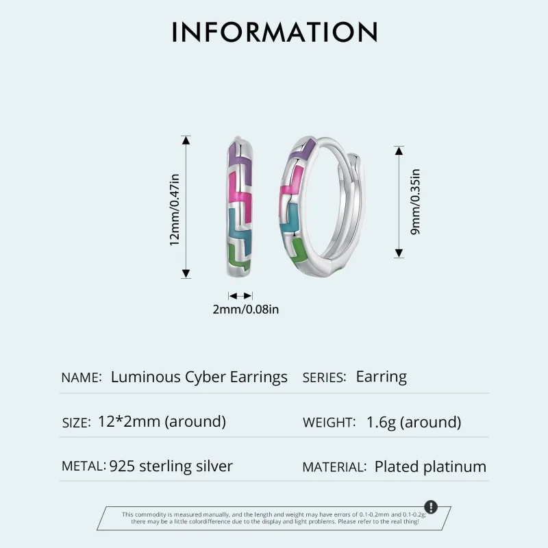 (изображение за) Pandora стил Кибер Светещи Обици - SCE1645 - Преглед 5