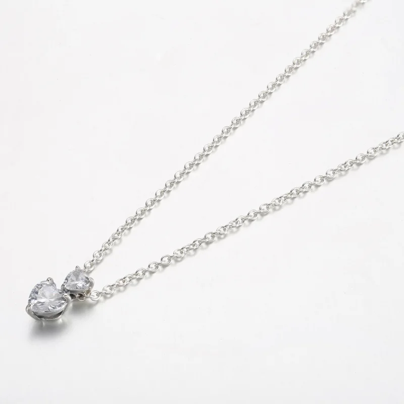 (изображение за) Пандора Двойно сърце с висулка Блестяща огърлица Collier - 391229C01 - Преглед 2
