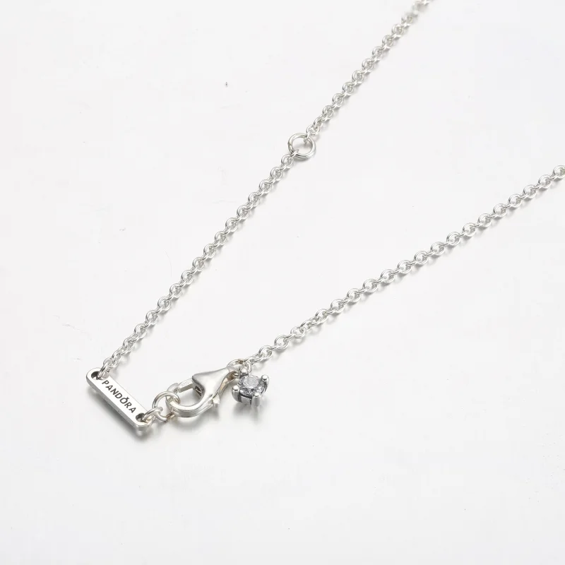 (изображение за) Пандора Двойно сърце с висулка Блестяща огърлица Collier - 391229C01 - Преглед 4