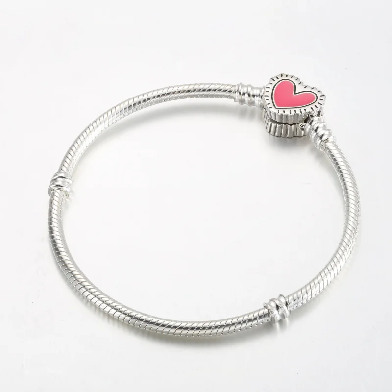 (изображение за) Гривна Keith Haring™ x Pandora Moments Radiant Heart Snake Chain - 592217C01 - Преглед 2